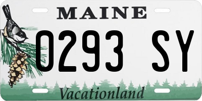 ME license plate 0293SY