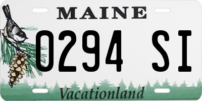 ME license plate 0294SI