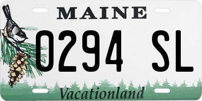 ME license plate 0294SL