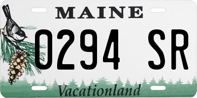 ME license plate 0294SR