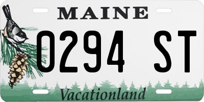 ME license plate 0294ST