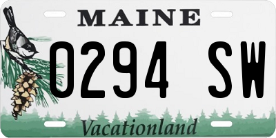 ME license plate 0294SW
