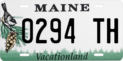 ME license plate 0294TH