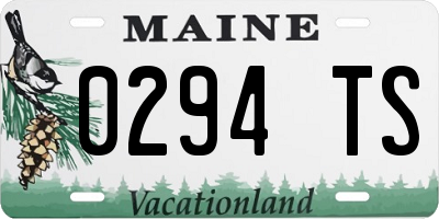 ME license plate 0294TS