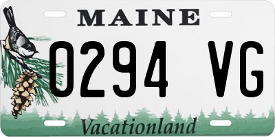 ME license plate 0294VG