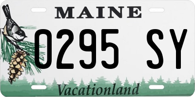 ME license plate 0295SY