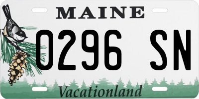 ME license plate 0296SN