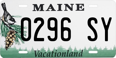 ME license plate 0296SY