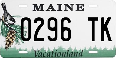 ME license plate 0296TK