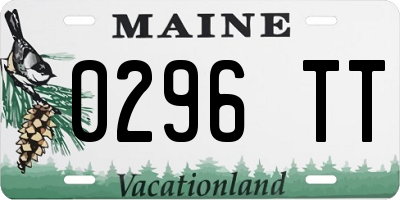 ME license plate 0296TT
