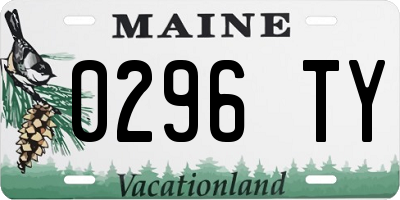 ME license plate 0296TY