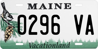 ME license plate 0296VA