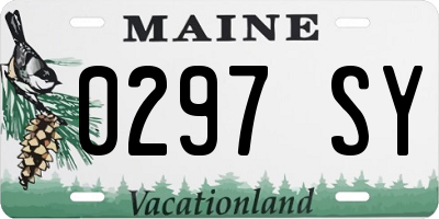 ME license plate 0297SY