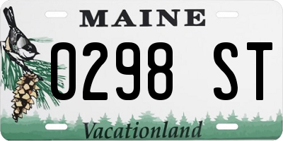 ME license plate 0298ST