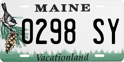 ME license plate 0298SY