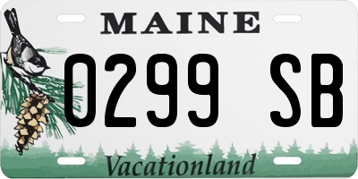 ME license plate 0299SB