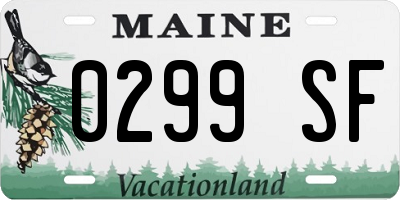 ME license plate 0299SF