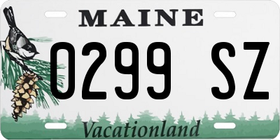 ME license plate 0299SZ