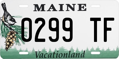 ME license plate 0299TF