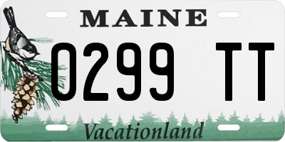 ME license plate 0299TT