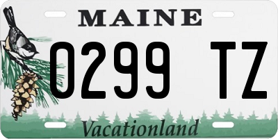 ME license plate 0299TZ