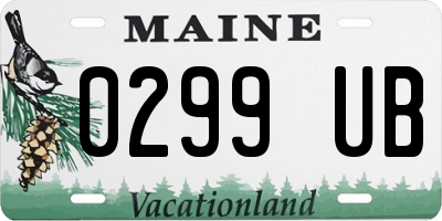 ME license plate 0299UB