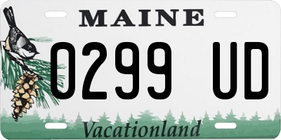 ME license plate 0299UD