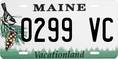 ME license plate 0299VC