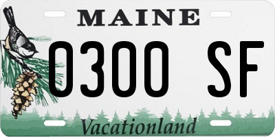 ME license plate 0300SF