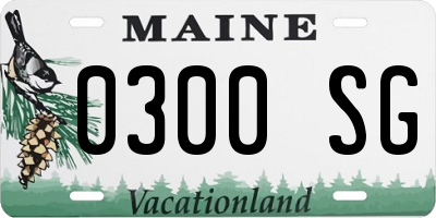 ME license plate 0300SG