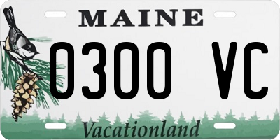 ME license plate 0300VC