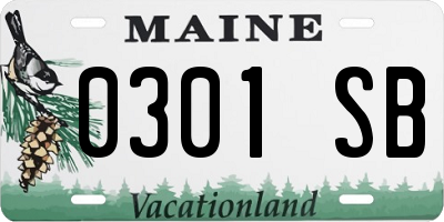 ME license plate 0301SB