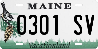 ME license plate 0301SV
