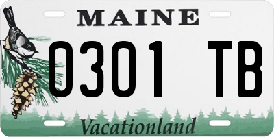 ME license plate 0301TB