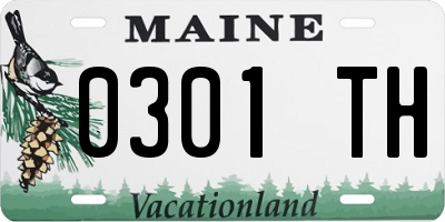 ME license plate 0301TH