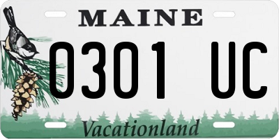 ME license plate 0301UC