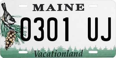 ME license plate 0301UJ