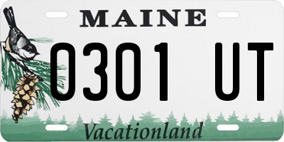 ME license plate 0301UT