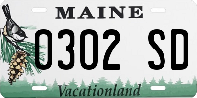 ME license plate 0302SD