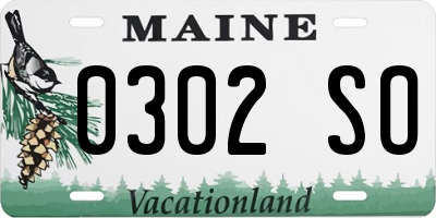 ME license plate 0302SO