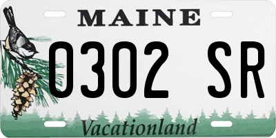 ME license plate 0302SR