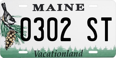 ME license plate 0302ST