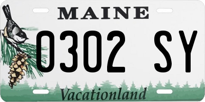 ME license plate 0302SY