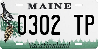 ME license plate 0302TP