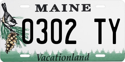 ME license plate 0302TY