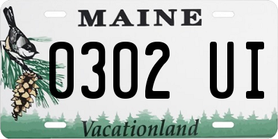 ME license plate 0302UI