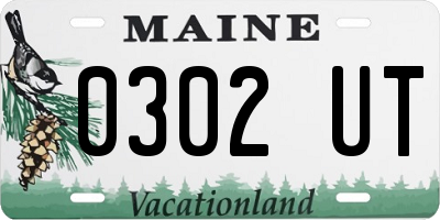 ME license plate 0302UT