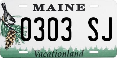 ME license plate 0303SJ