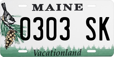 ME license plate 0303SK