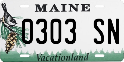 ME license plate 0303SN